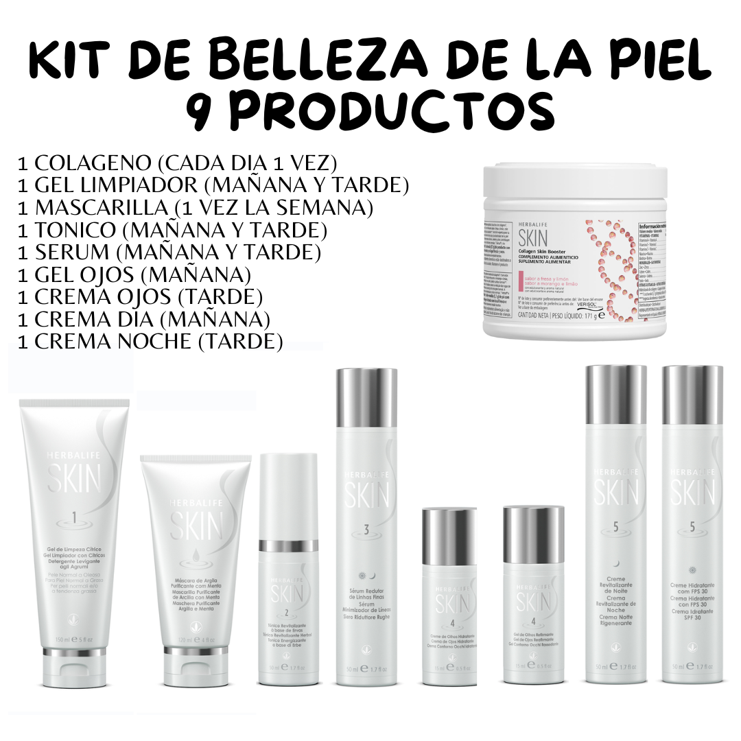 kit de belleza de la piel (9 productos)