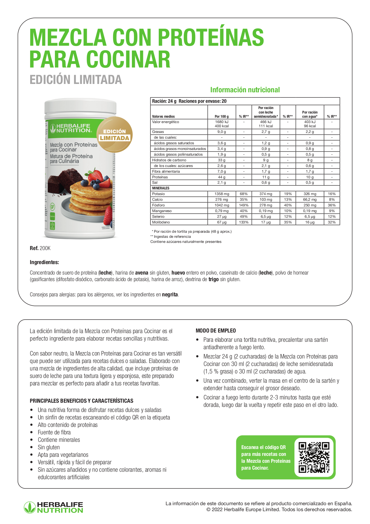 ¡Edición limitada! Mezcla con Proteínas para Cocinar